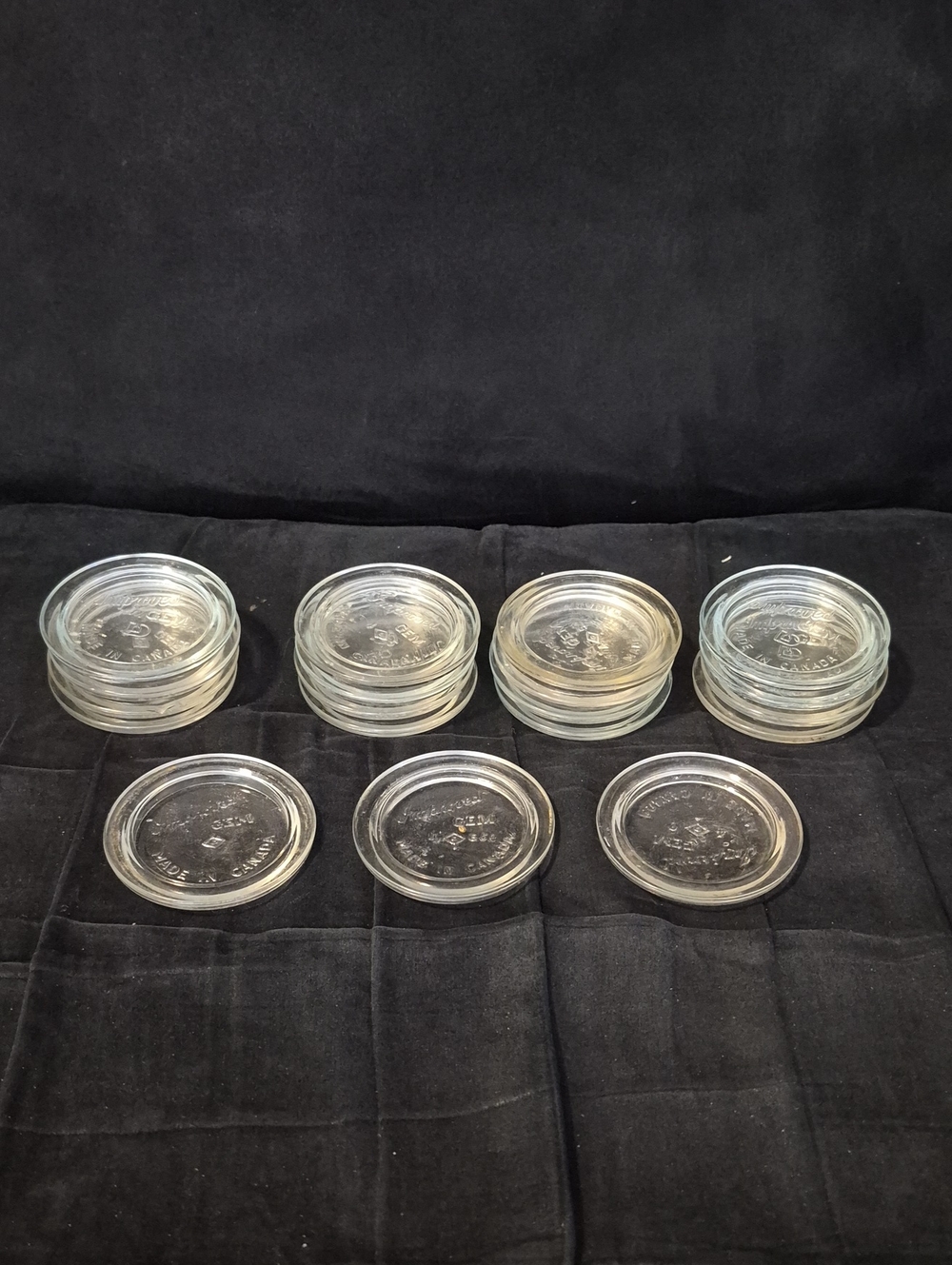 18 Vintage Glass Lids For Gem Canning Jars
